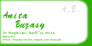 anita buzasy business card